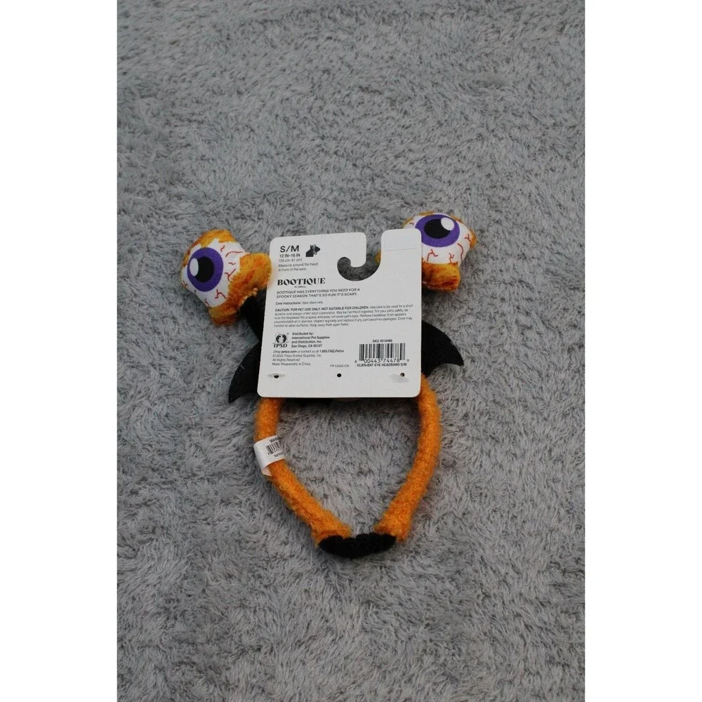 Bootique Eyeball Bat Wings Dog Headband S/M Pet Costume Halloween Accessory